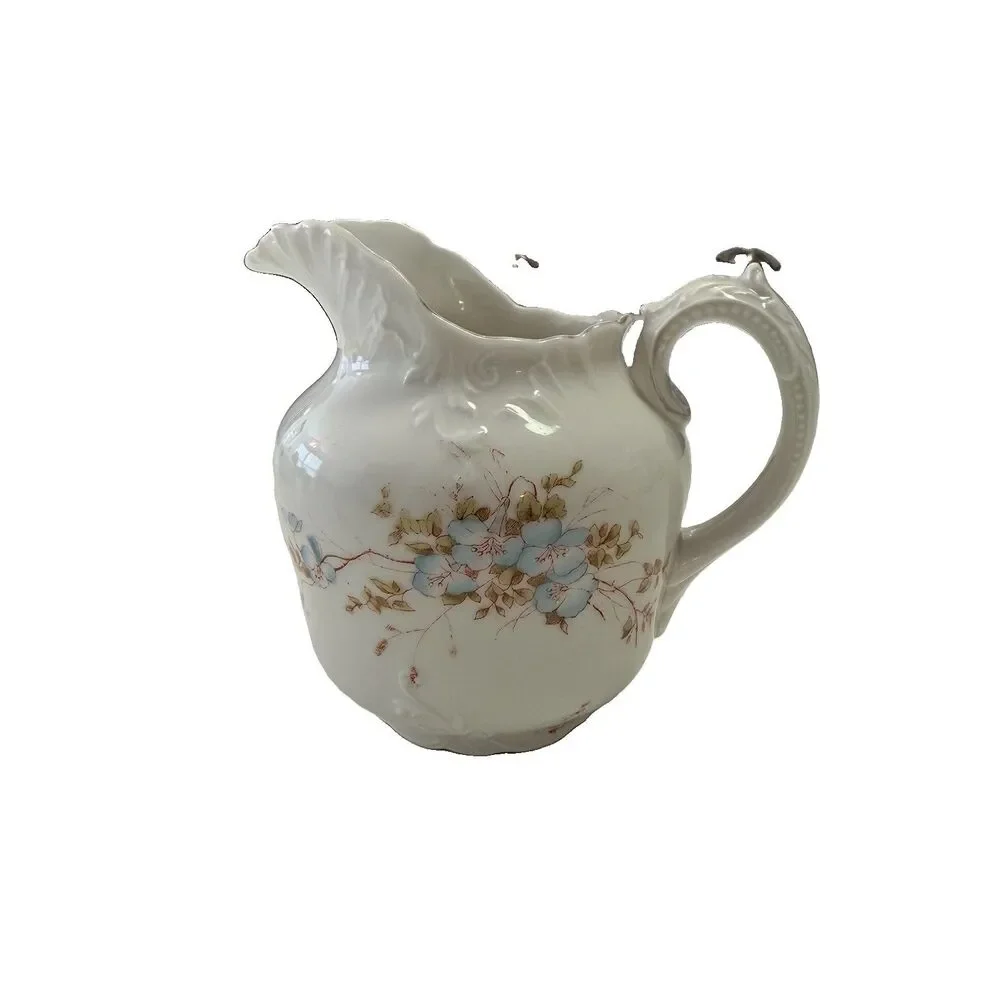 Antique Bohemia Carlsbad China Bawo & Dotter Porcelain Creamer Floral Gold Trim